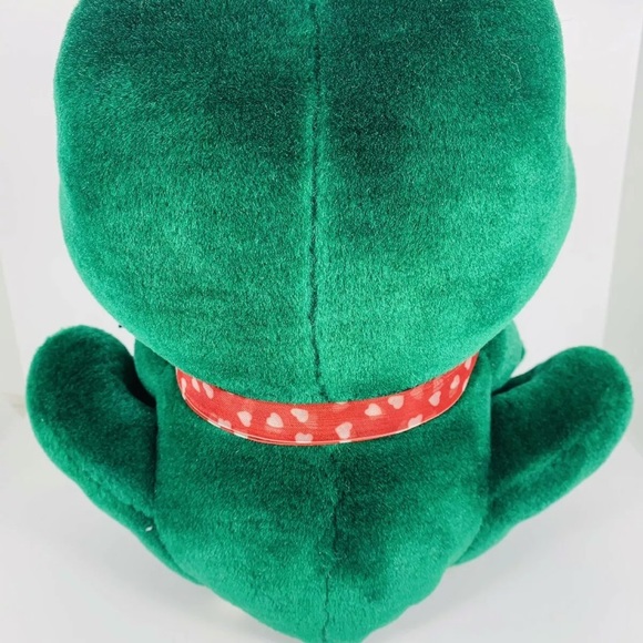VTG Applause Valentines Day Green Frog With Kissy Lips Plush Stuffed Animal Toy - Picture 9 of 10